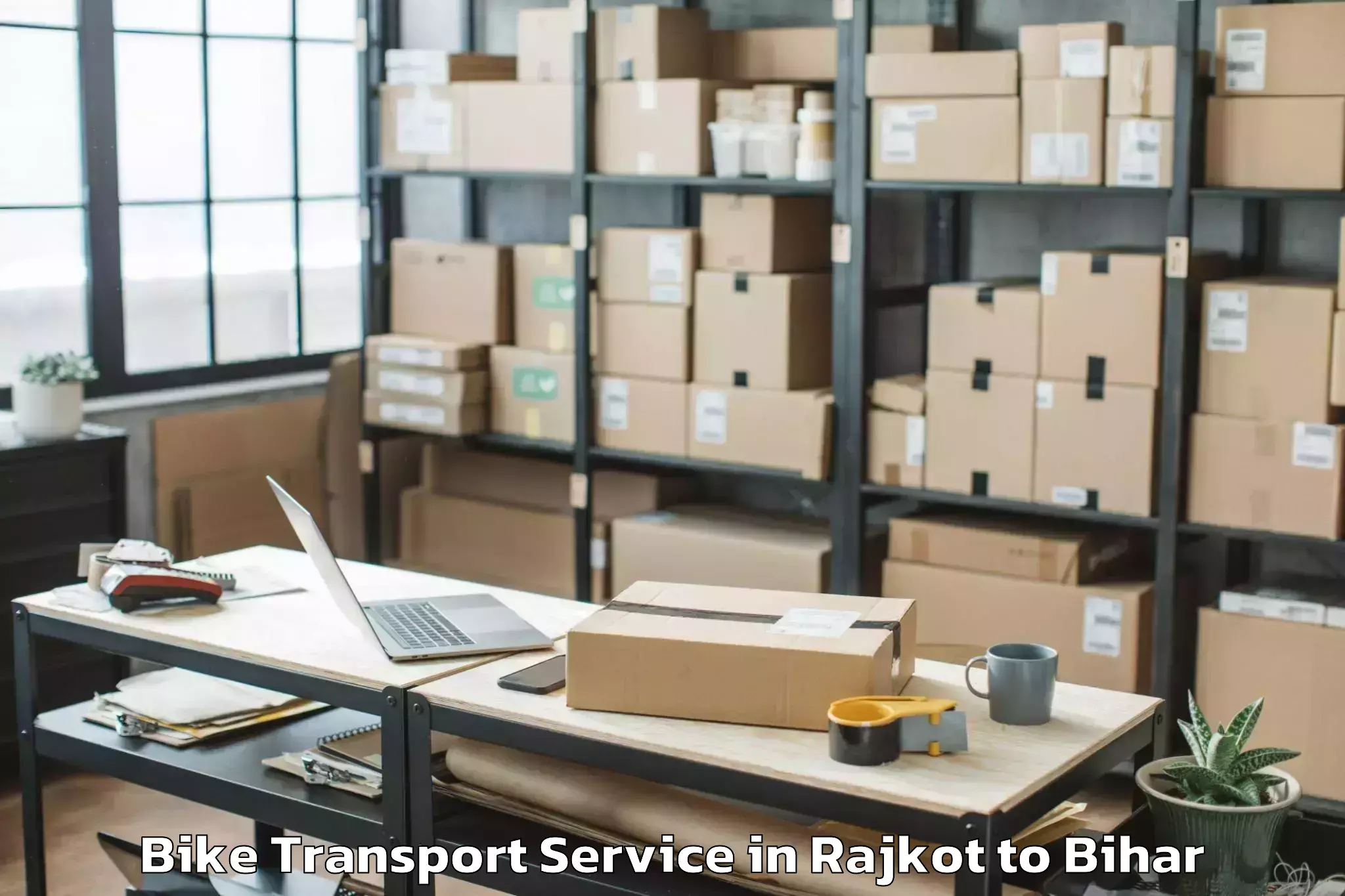 Affordable Rajkot to Muzaffarpur Airport Mzu Bike Transport